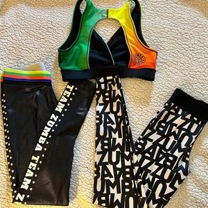 Size Small leggings and Medium sports bra